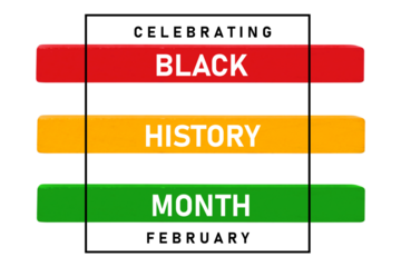 Black History Month 2025. Isolated on white background. PNG