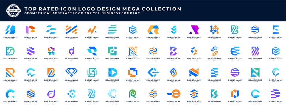Business logo design mega collection. Abstract colorful icon logo design for your company identity