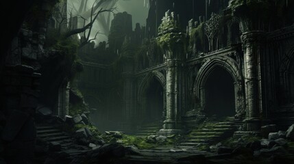 Fototapeta na wymiar Fantasy Ruins Artwork