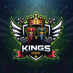 King mascot esport logo design