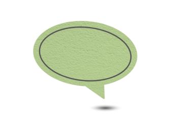 Conceptual image about communication and social media, customer feedback, Blank green speech bubble with grunge  concrete texture