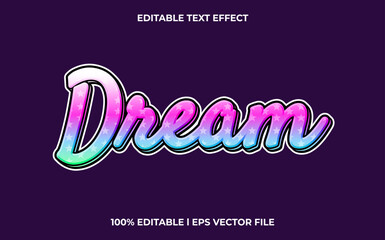 Vector dream editable font. typography template text effect. lettering vector illustration logo