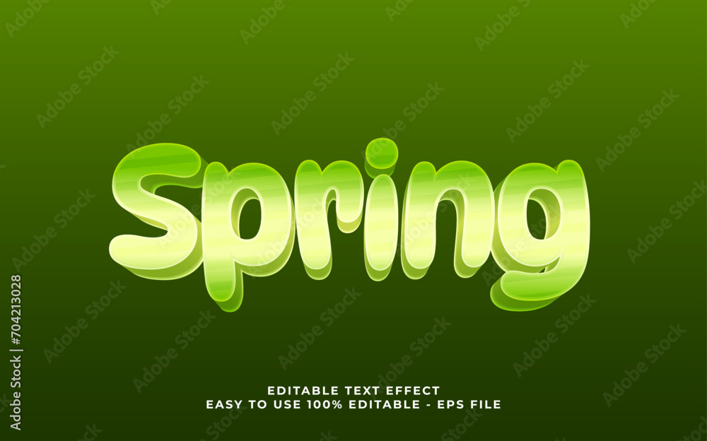 Poster vector spring editable font. typography template text effect. lettering vector illustration logo