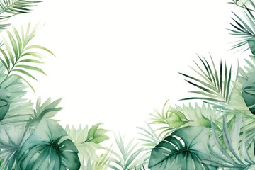 Fototapeta na wymiar tropical leaves green palm and tropical leaves, in the style of matte drawing