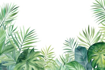 Fototapeta premium tropical leaves green palm and tropical leaves, in the style of matte drawing