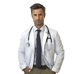 Fototapeta premium Professional specialist medical doctor transparent background