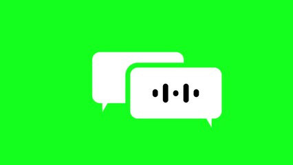 voice message chat balloon animated voice conversation balloon voice icon green screen popup looping 4k