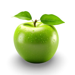 green apple  isolated transparent background