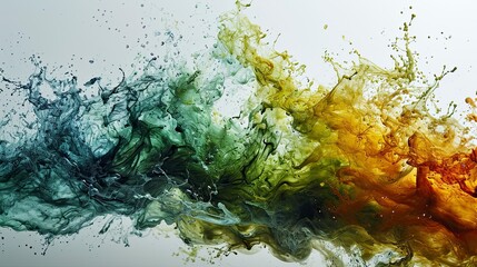 Set Abstract Green Watercolor Water Splash, Wallpaper Pictures, Background Hd