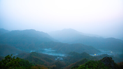 Roofji Mountain, Lu'an City, Anhui Province - the view of the mountain to the sky in foggy weather