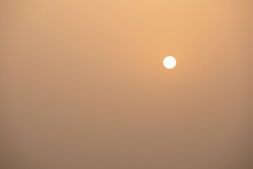Roofji Mountain, Lu'an City, Anhui Province - The sun in the orange sky