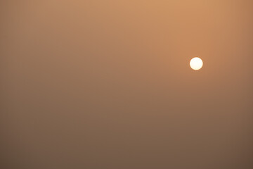 Roofji Mountain, Lu'an City, Anhui Province - The sun in the orange sky
