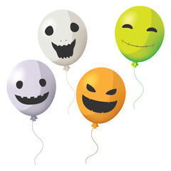 Collection halloween balloons set isolate vector