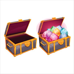 Treasure chest gem  treasure box vector