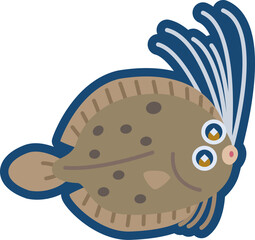 かわいいハタタテガレイのイラスト