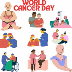 Illustration design of World Cancer Day or logos for world cancer campaign.