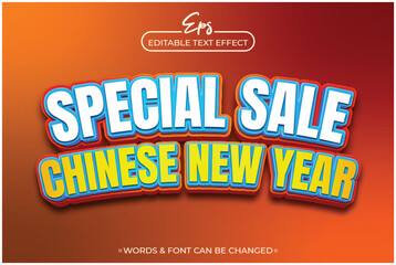 Fototapeta premium Special sale chinese new year text effect