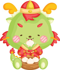 a vector of a cute dragon celebrating Chinese New Year
