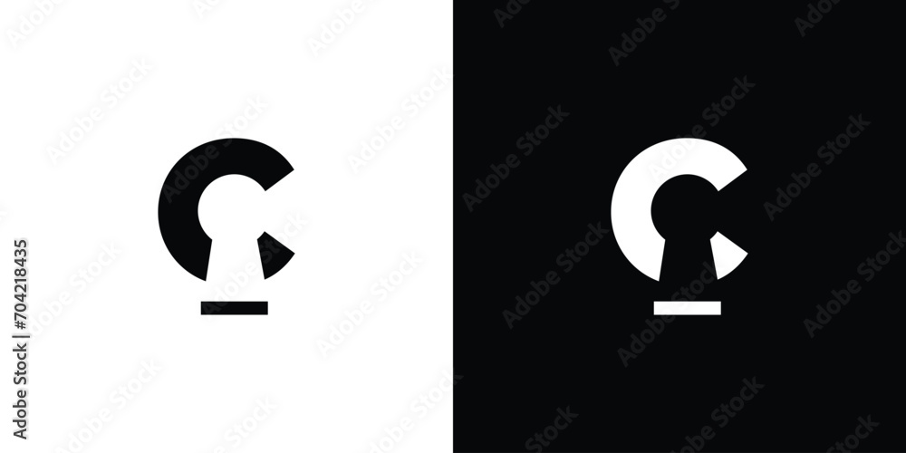 Wall mural the initial c key logo design is simple and unique
