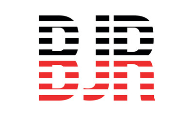 BJR three initial letter iconic line negative space minimal logo design vector template. monogram, abstract, wordmark, business, typography, minimalist, brand, company, flat, modern, unique, simple