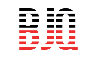 BJQ three initial letter iconic line negative space minimal logo design vector template. monogram, abstract, wordmark, business, typography, minimalist, brand, company, flat, modern, unique, simple