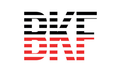 BKF three initial letter iconic line negative space minimal logo design vector template. monogram, abstract, wordmark, business, typography, minimalist, brand, company, flat, modern, unique, simple