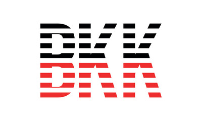 BKK three initial letter iconic line negative space minimal logo design vector template. monogram, abstract, wordmark, business, typography, minimalist, brand, company, flat, modern, unique, simple