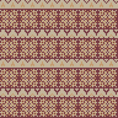 Red Snowflakes Fair Isle Seamless Pattern Design