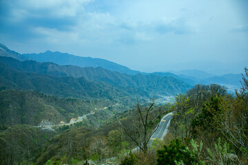 Martin Highway, Lu'an City, Anhui Province - winding mountain scenery against the blue sky
