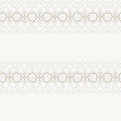 Neutral Colour Snowflakes Fair Isle Seamless Pattern Design