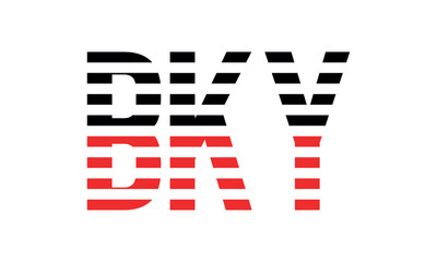 BKY three initial letter iconic line negative space minimal logo design vector template. monogram, abstract, wordmark, business, typography, minimalist, brand, company, flat, modern, unique, simple