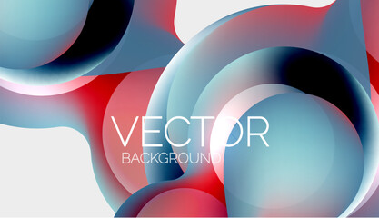 Beautiful flowing round shapes and circles abstract background. Liquid color bubble composition