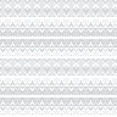 Monochrome Snowflakes Fair Isle Seamless Pattern Design