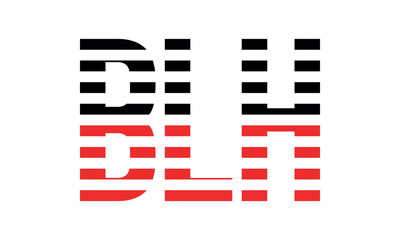 BLH three initial letter iconic line negative space minimal logo design vector template. monogram, abstract, wordmark, business, typography, minimalist, brand, company, flat, modern, unique, simple