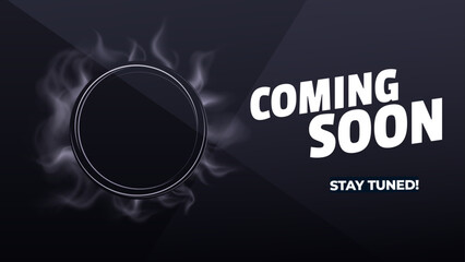 Futuristic Coming Soon Banner with Circular Brilliance and Modern Typography
