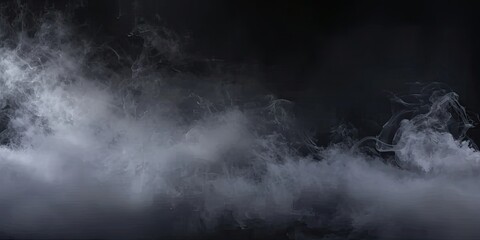 Enigmatic smoke elegance. Captivating composition of abstract black background with wisps of...