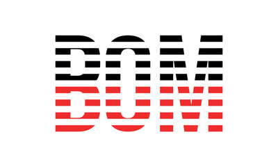 BOM three initial letter iconic line negative space minimal logo design vector template. monogram, abstract, wordmark, business, typography, minimalist, brand, company, flat, modern, unique, simple