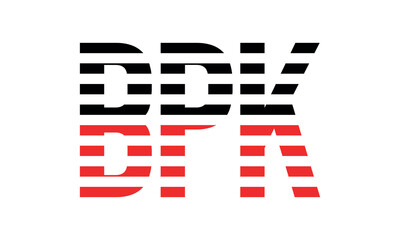 BPK three initial letter iconic line negative space minimal logo design vector template. monogram, abstract, wordmark, business, typography, minimalist, brand, company, flat, modern, unique, simple