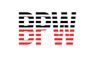 BPW three initial letter iconic line negative space minimal logo design vector template. monogram, abstract, wordmark, business, typography, minimalist, brand, company, flat, modern, unique, simple