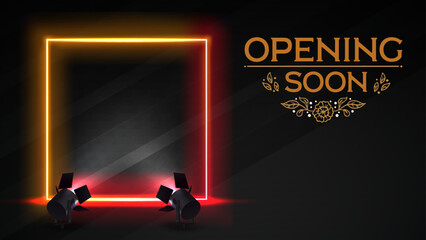 Futuristic Coming Soon Banner with Circular Brilliance and Modern Typography 