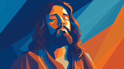 2d flat graphic image of Jesus Christ. 