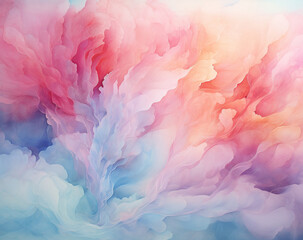 Abstract watercolor floral background in rainbow tones. 