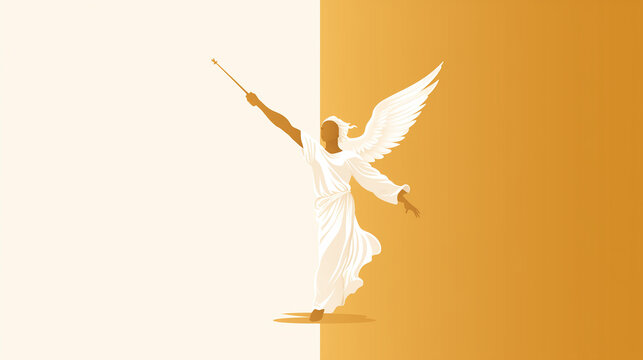 Illustration of angel Moroni of mormon church. 
