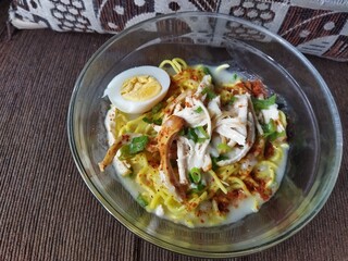 Mie kocok, traditional food from cirebon Indonesia, noodles and eggs. 