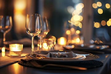 Fototapeta na wymiar Elegant Dining Table Setup