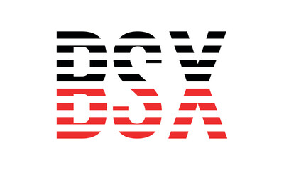 BSX three initial letter iconic line negative space minimal logo design vector template. monogram, abstract, wordmark, business, typography, minimalist, brand, company, flat, modern, unique, simple