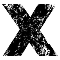 Black grunge font letter X