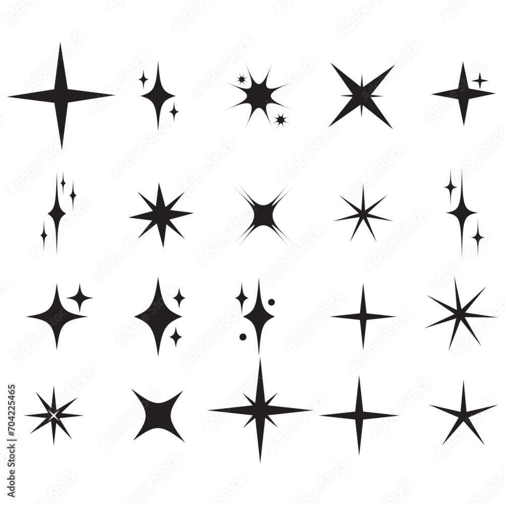 Canvas Prints sparkles symbols vector. the set of original vector stars sparkle icon. bright firework, decoration 