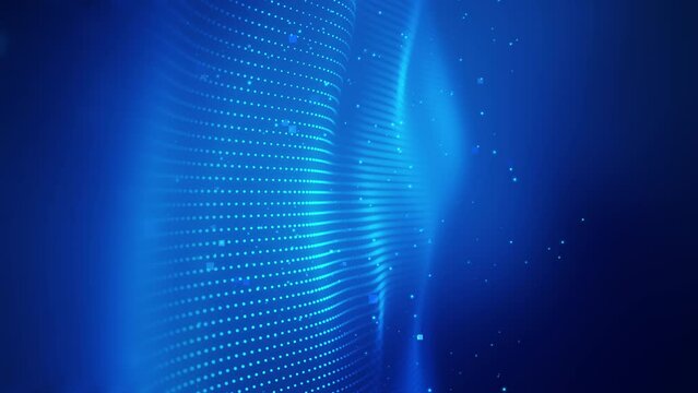 Cyberspace futuristic technology digital network binary matrix digital particles grid dot line background. Abstract motion particle science business corporate concept.