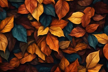Foto op Canvas Colorful autumn leaves background © duyina1990